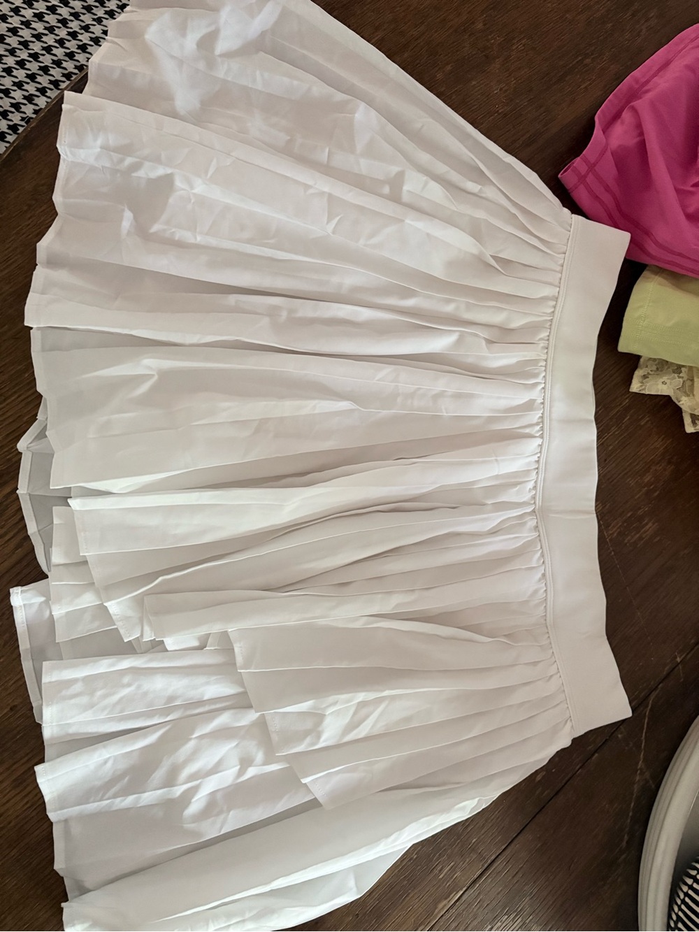 White Pleated athletic skirt